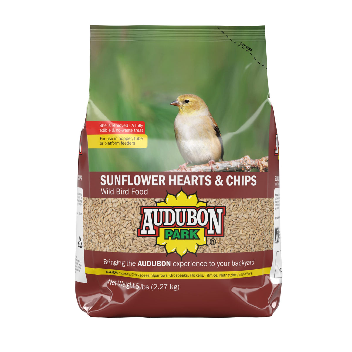 Audubon Park 12224 Sunflower Hearts & Chips Wild Bird Food, 5-Pounds, 5 Pound (Pack of 1)