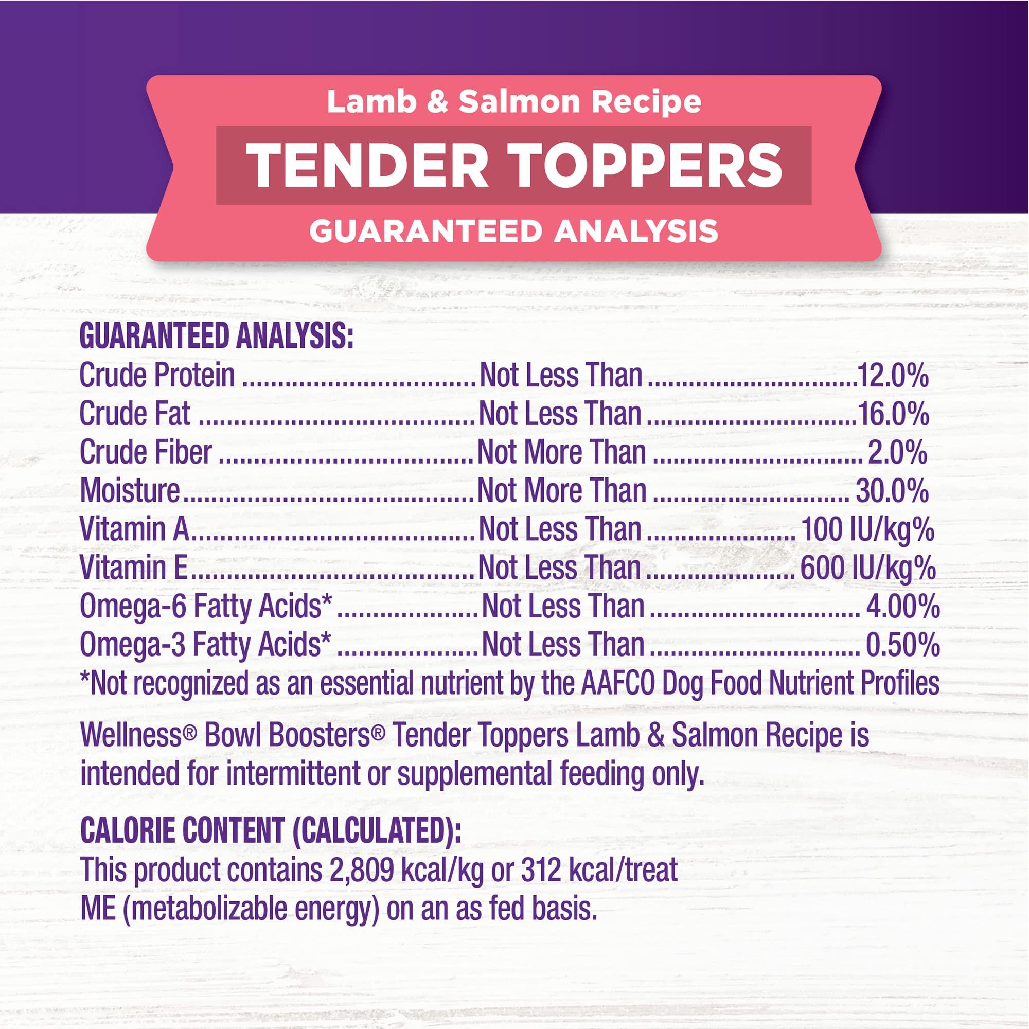 Wellness Tender Toppers (Previously CORE Bowl Boosters), Grain-Free Natural Dog Food Toppers or Mixers, Made with Real Meat (Lamb & Salmon, 8 oz Bag)