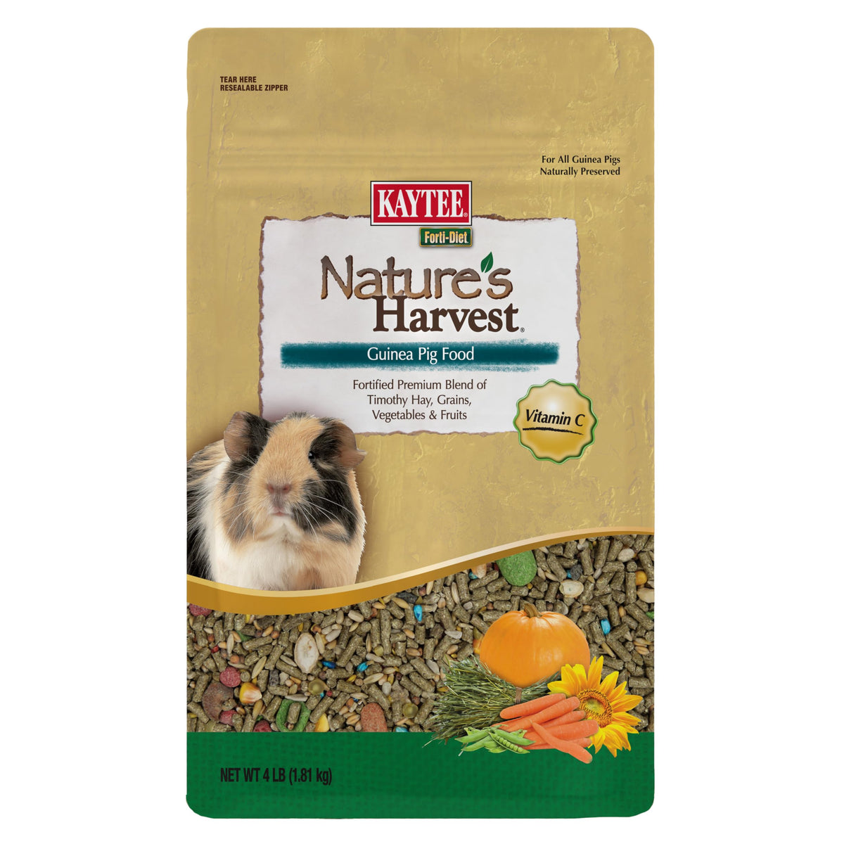 Kaytee Nature's Harvest Guinea Pig Food, 4 Pound