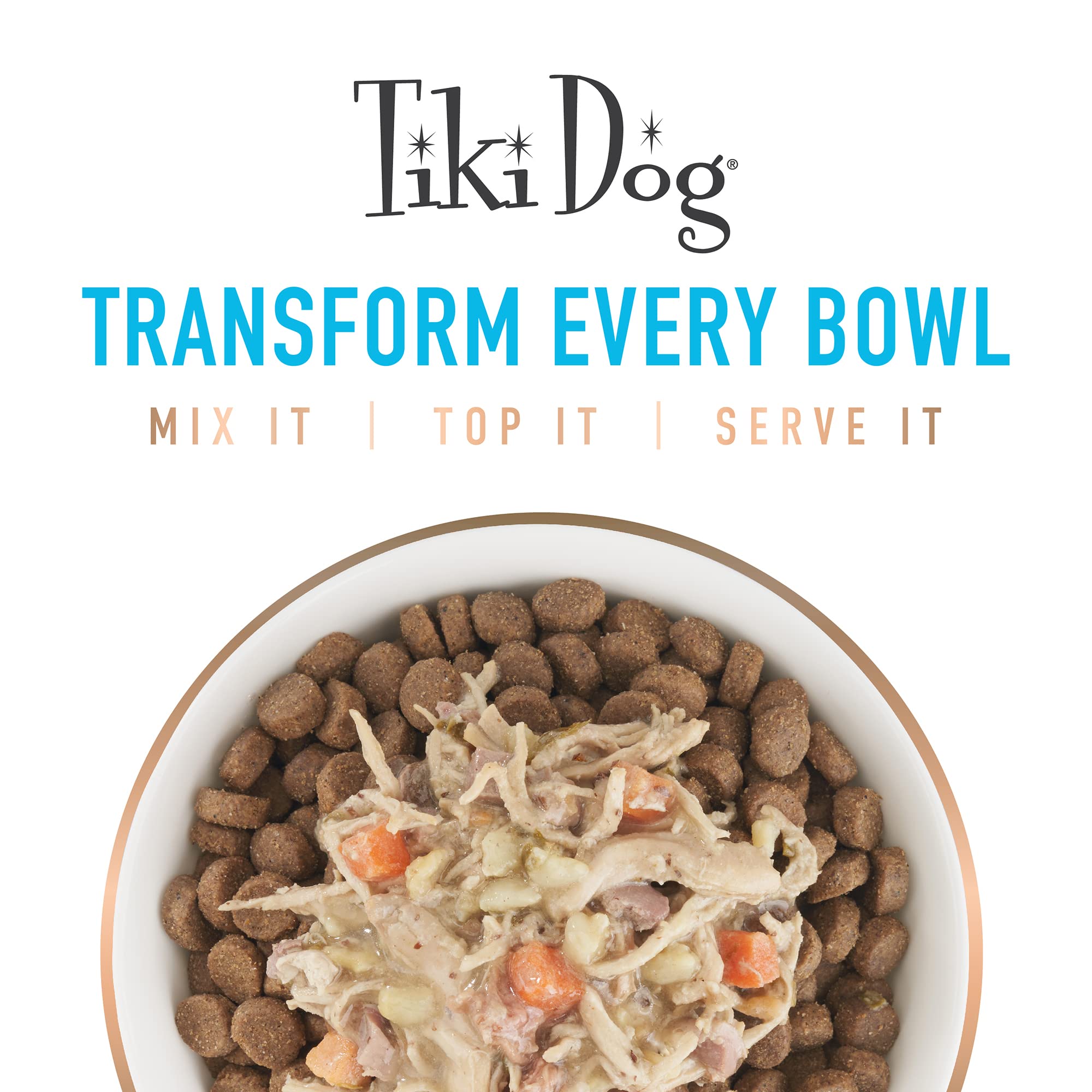 Tiki Dog Meaty – Grain Free High Protein Wet Dog Food Chicken Recipe in Broth, 4 cans, 3 oz, NO Color