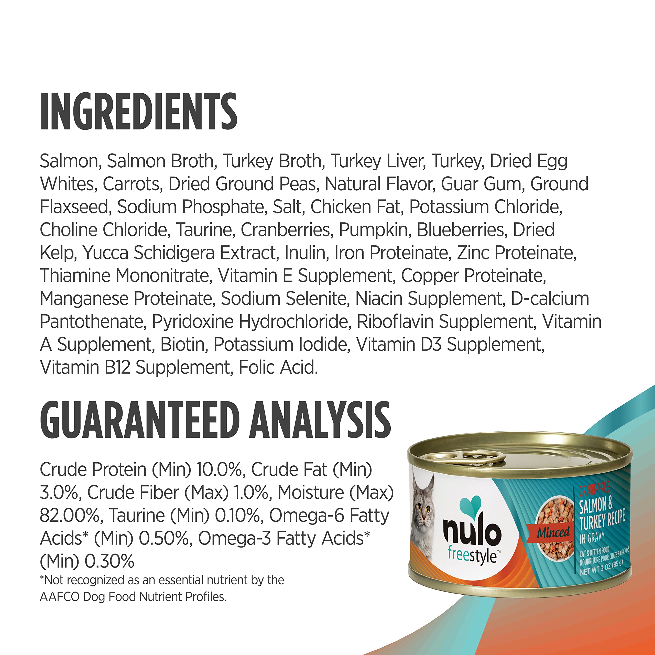 Nulo Freestyle Cat and Kitten Minced Wet Canned Food, Premium All Natural Grain-Free Shredded Wet Cat Food, Protein-Rich with Omega 6 and 3 Fatty Acids to Support Skin Health and Soft Fur