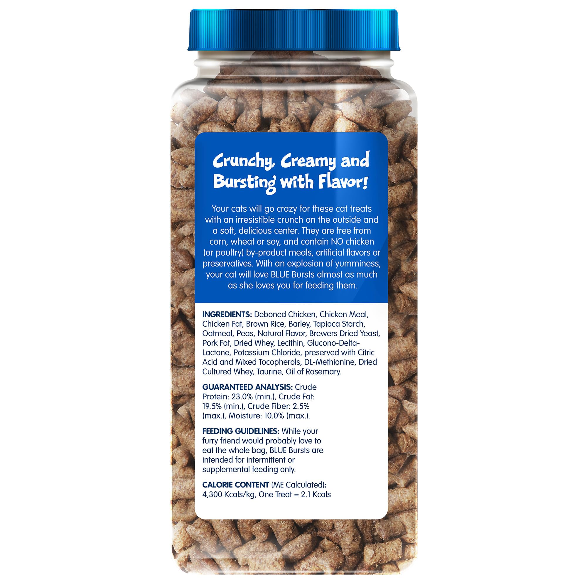 Blue Buffalo Bursts Crunchy & Creamy Cat Treats, Great for Training, Paw-Lickin' Chicken, 12-oz. Tub