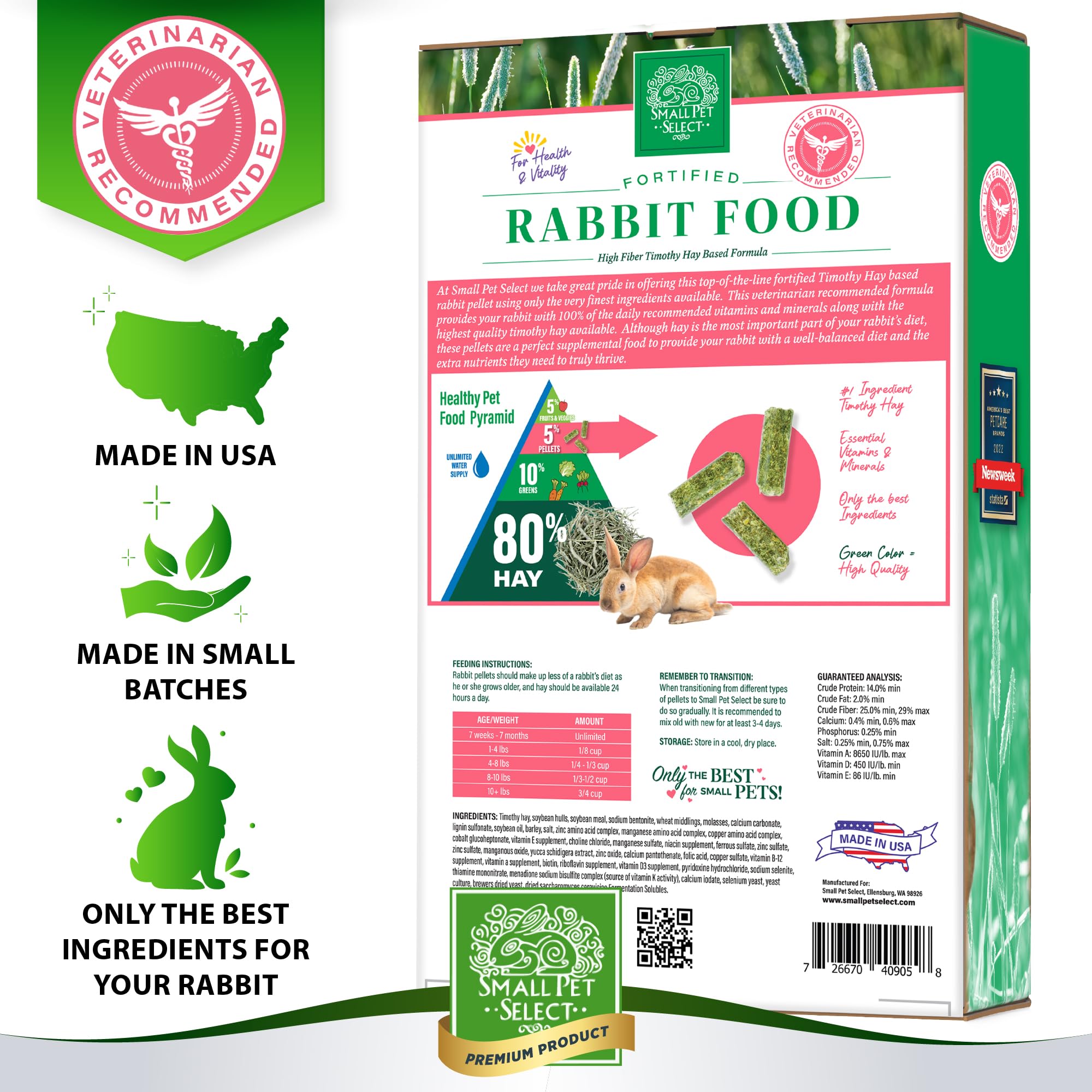 Small Pet Select Rabbit Food Pellets, 2lb