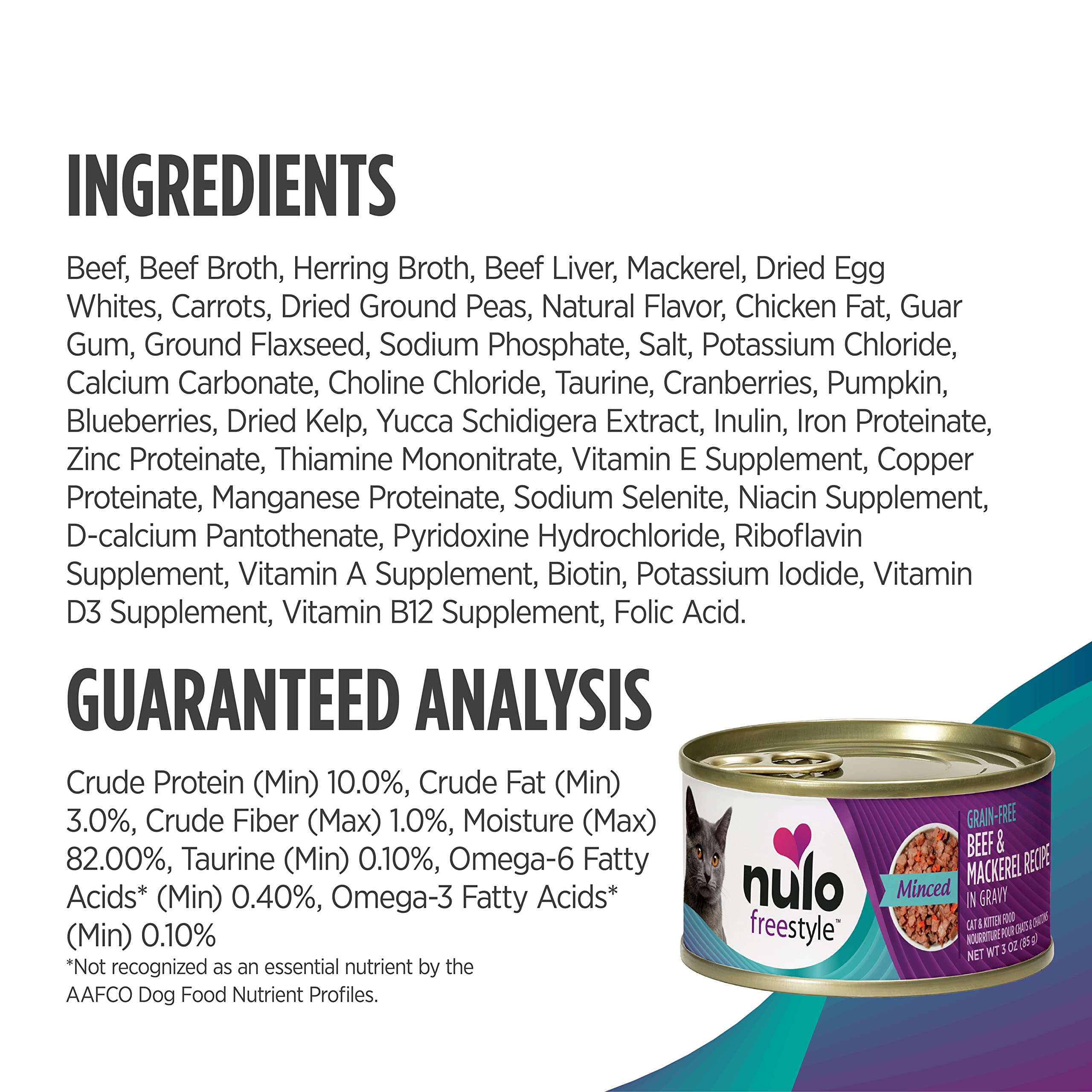 Nulo Freestyle Cat and Kitten Minced Wet Canned Food, Premium All Natural Grain-Free Shredded Wet Cat Food, Protein-Rich with Omega 6 and 3 Fatty Acids to Support Skin Health and Soft Fur