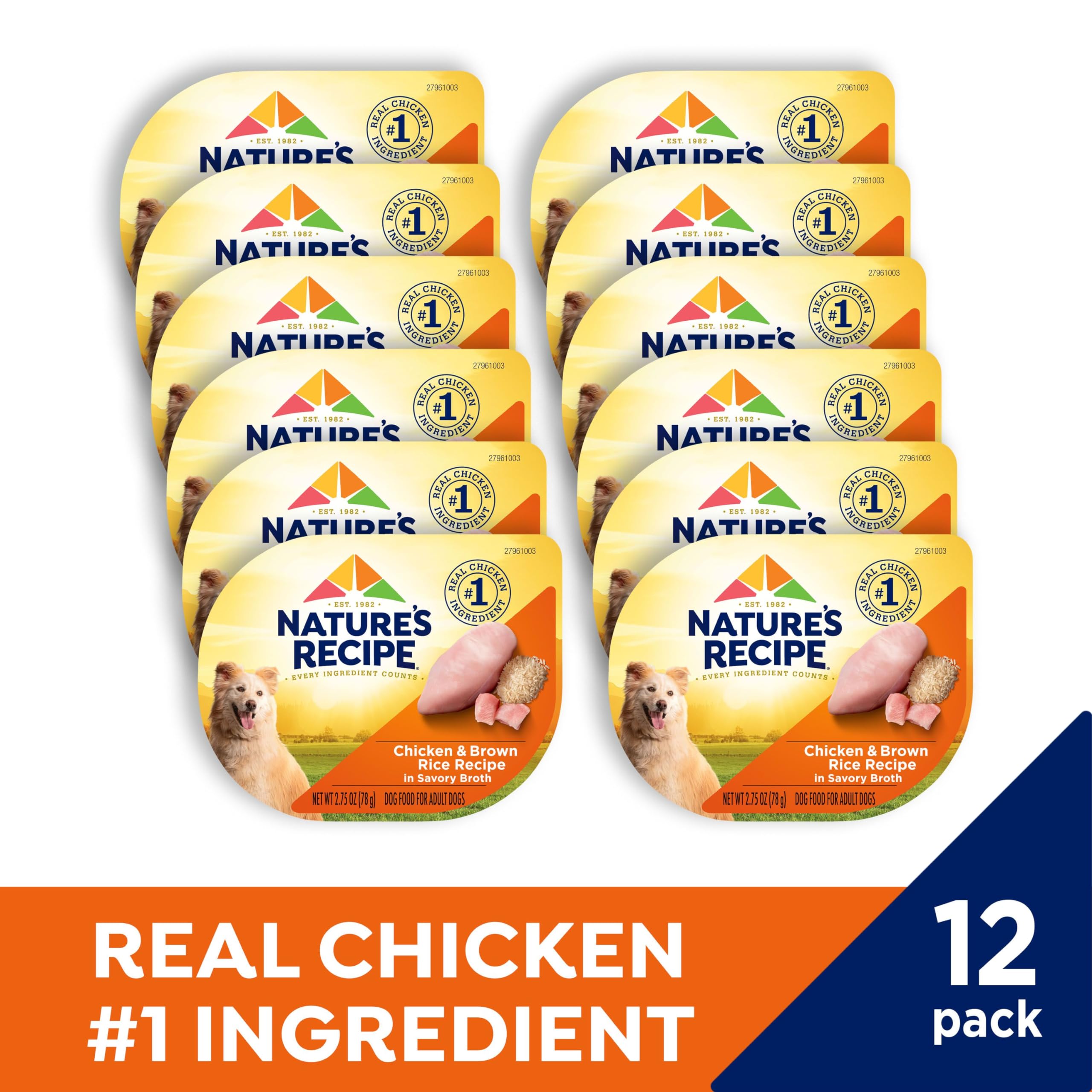 Nature's Recipe Wet Dog Food, Chicken in Broth Recipe, 2.75 Ounce Cup (Pack of 12) Package may vary