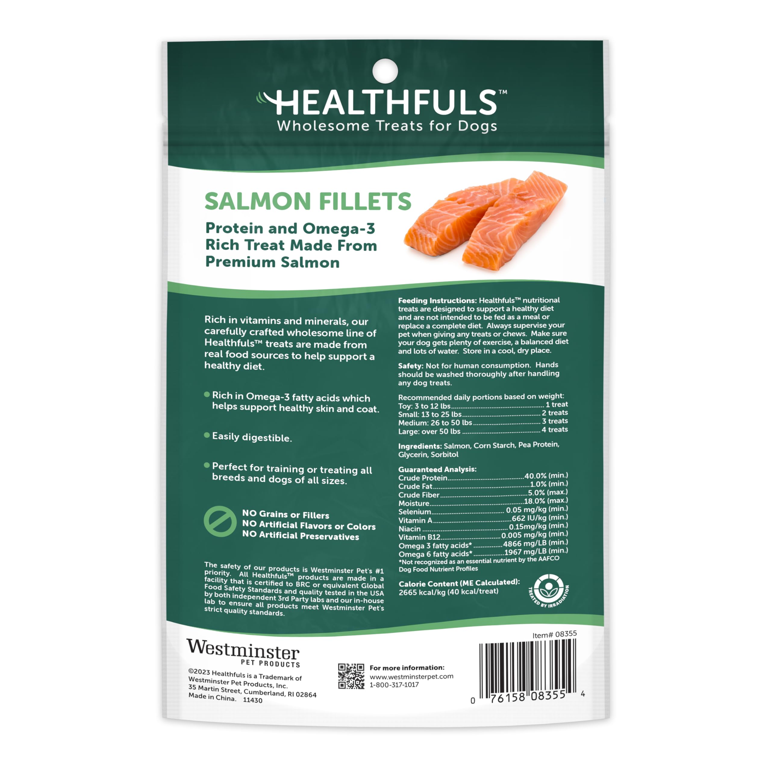 Healthfuls Salmon Fillet Dog Treats, 3.5oz