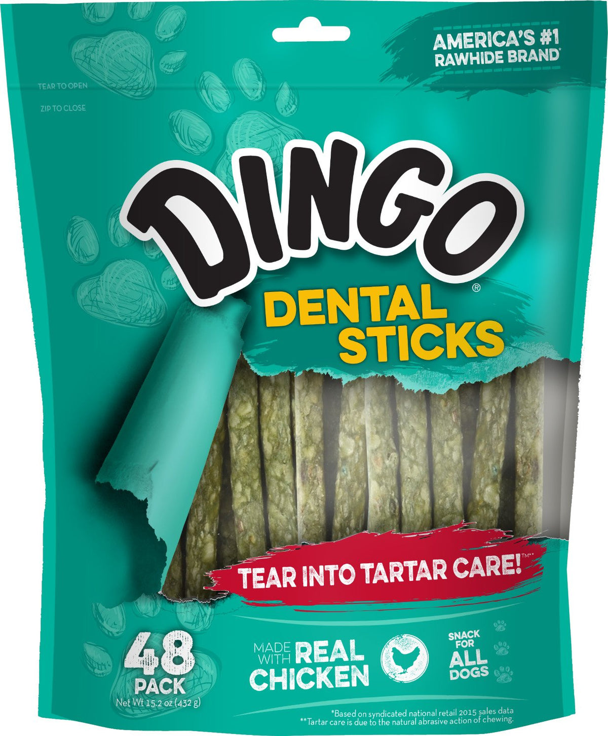 Dingo Tartar And Breath Dental Sticks For All Dogs, 48-Count