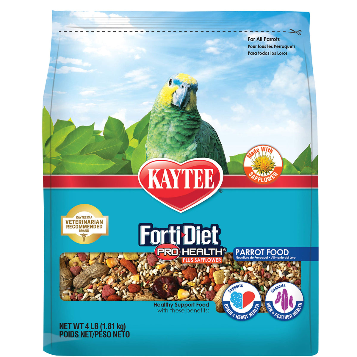 Kaytee Forti-Diet Pro Health With Safflower Pet Parrot Food, 4 lb