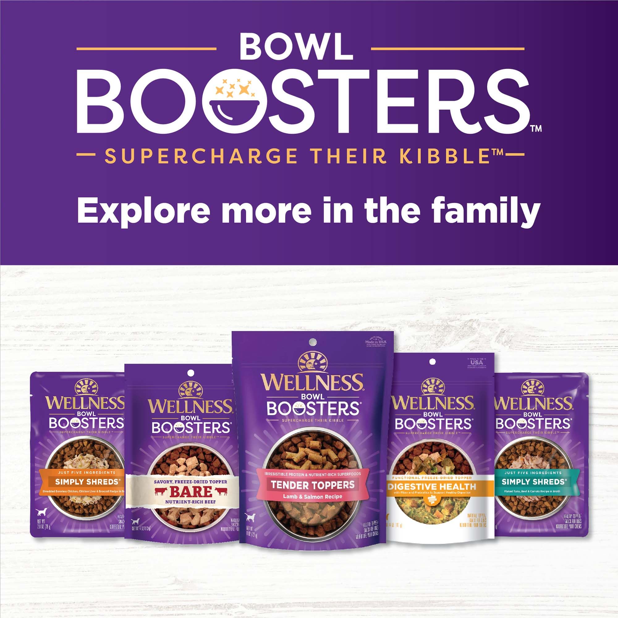 Wellness CORE Bowl Boosters Digestive Health Dog Food Topper, 4 Ounce Bag