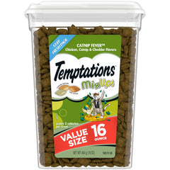 Temptations MixUps Catnip Fever Flavor Crunchy and Soft Cat Treats, 16 oz. Tub