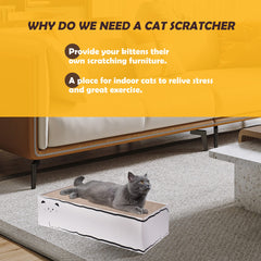 Smartbean Cat Scratcher, 17.3"L x 7.9"W x 4.7"H, Reversible Design for Double Service Life