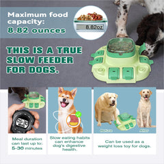 Dog Puzzle Toys for Small/Medium/Large Dogs Slow Feeder w/Button Level 2 in 1 Boredom Busters Keep Them Busy Enrichment Toy Puzzles Food/Treat Dispenser Puppy Brain Mental Stimulation Game MLD