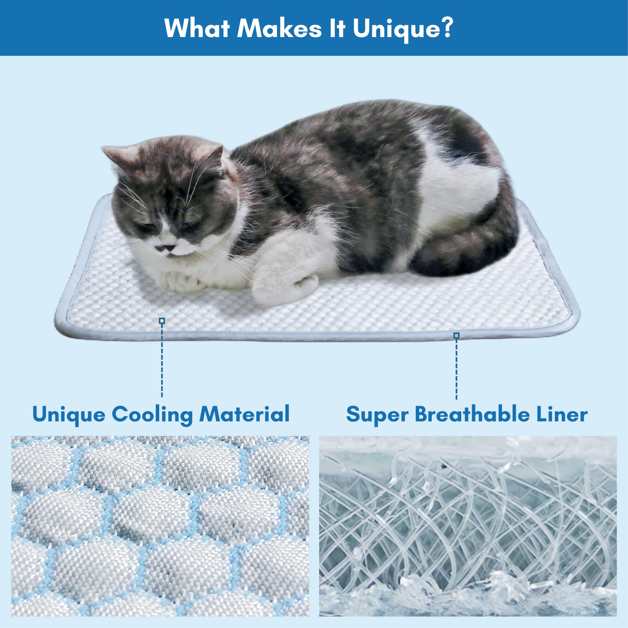 Dog Cooling Mat, Cat Cooling Mat, Supramolecular Cooling Material, Ultra Breathable, Machine Washable Cooling Pad for Dog Dog Cooling Pad Pet Cooling Mats for Dogs, 18x14 Inches Small