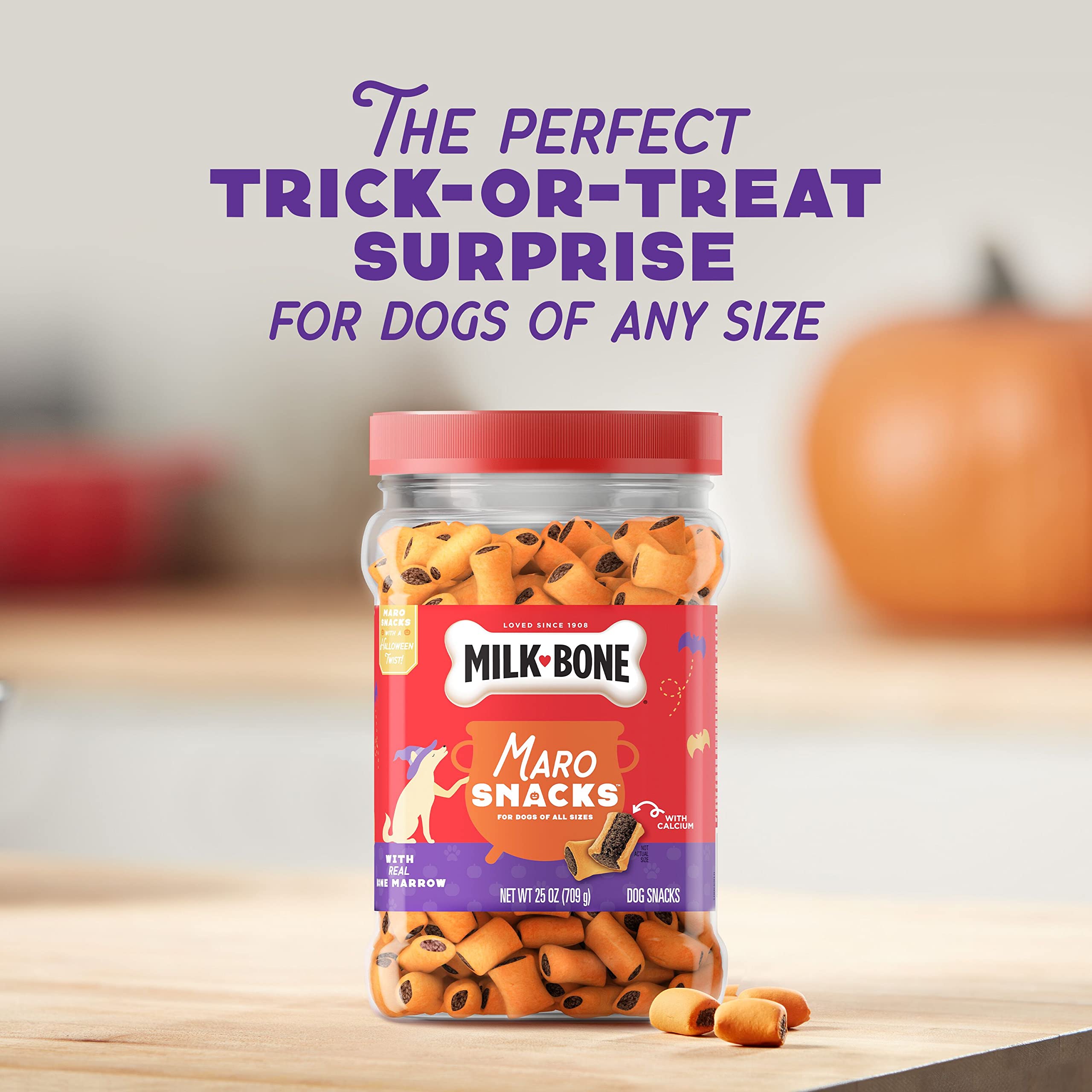 Milk-Bone MaroSnacks Dog Snacks, Halloween Dog Treats, 25 oz. Canister