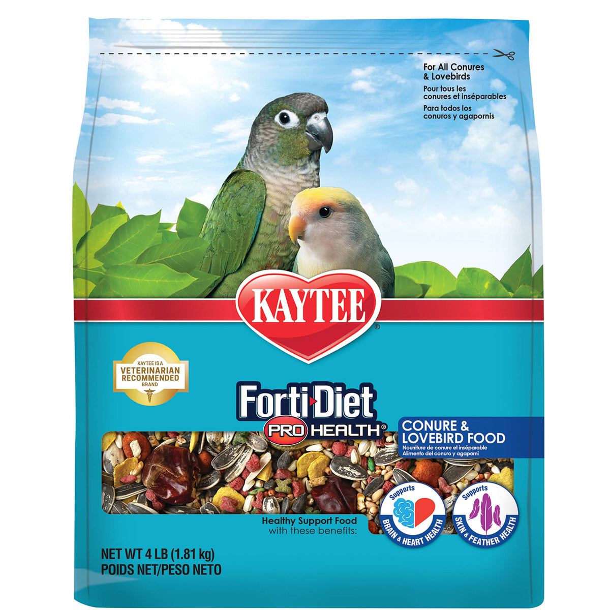 Kaytee Forti-Diet Pro Health Pet Conure & Lovebird Food, 4 lb