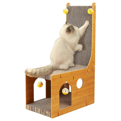 Cat Scratcher, Cat Scratching Board, L Shaped Vertical Cat Scratcher for Wall and Couch Protection, Cat Scratching Board with 4 Cat Ball Toys for Indoor Cats