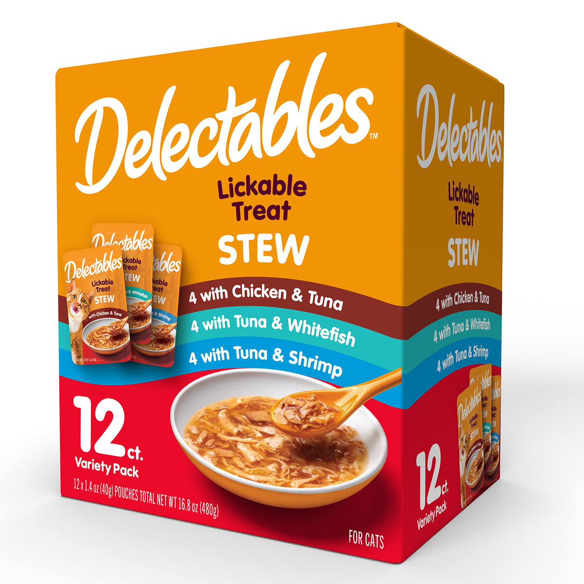 Hartz Delectables Stew Lickable Wet Cat Treats for Adult & Senior Cats, Variety Pack, 1.4 Ounce (Pack of 12)