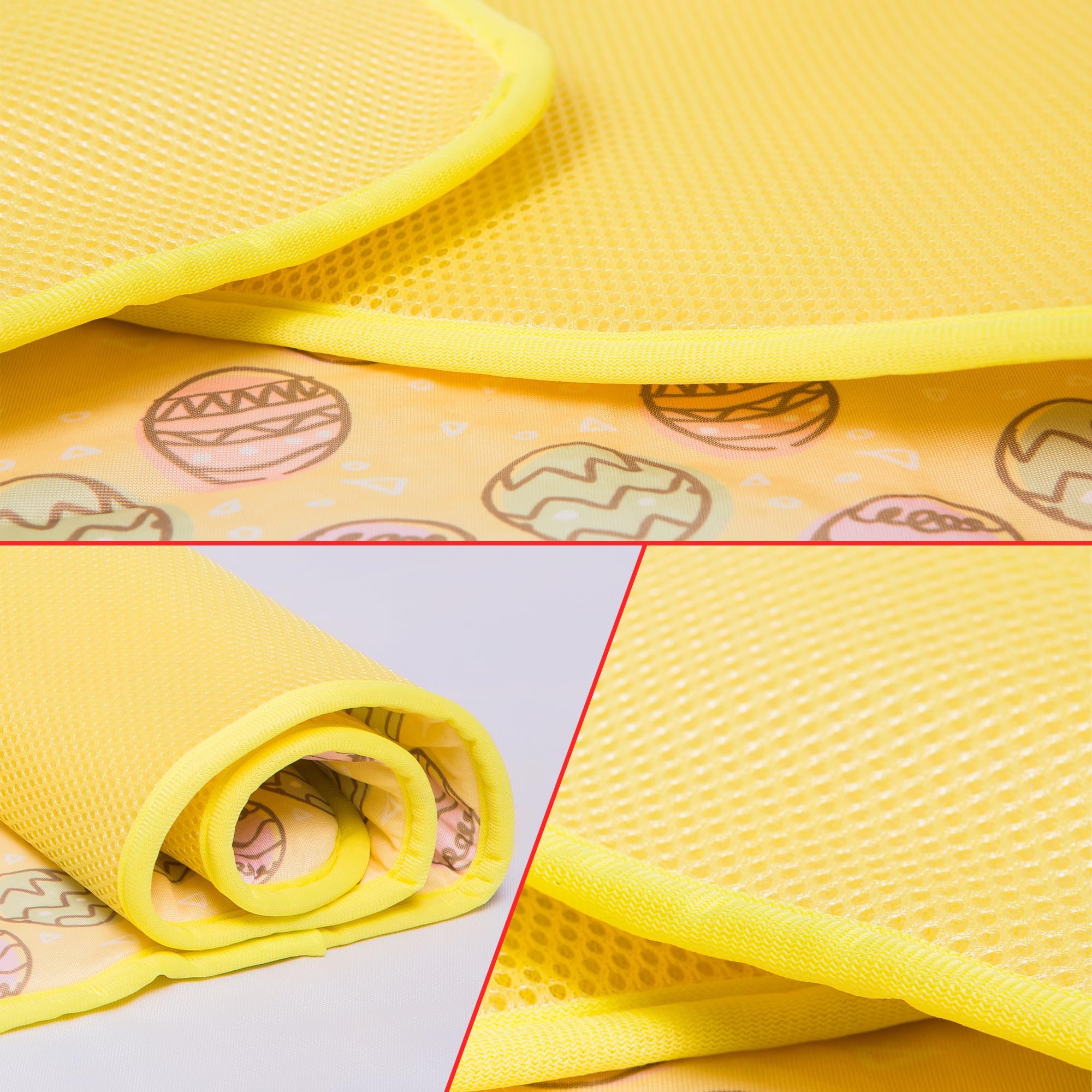 Pet Cooling Mat Cat Dog Cushion Pad Summer Cool Down Comfortable Soft for Pets and Adults (S, Yellow)