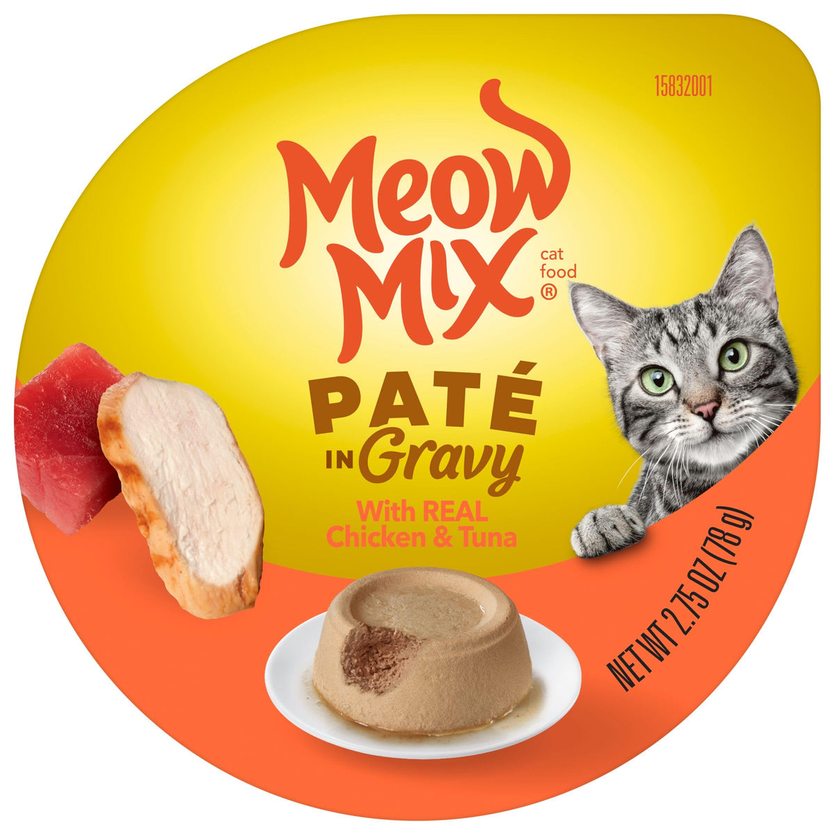 Meow Mix Pate in Gravy with Real Chicken & Tuna Wet Cat Food, 2.75 Ounce (Pack of 12)