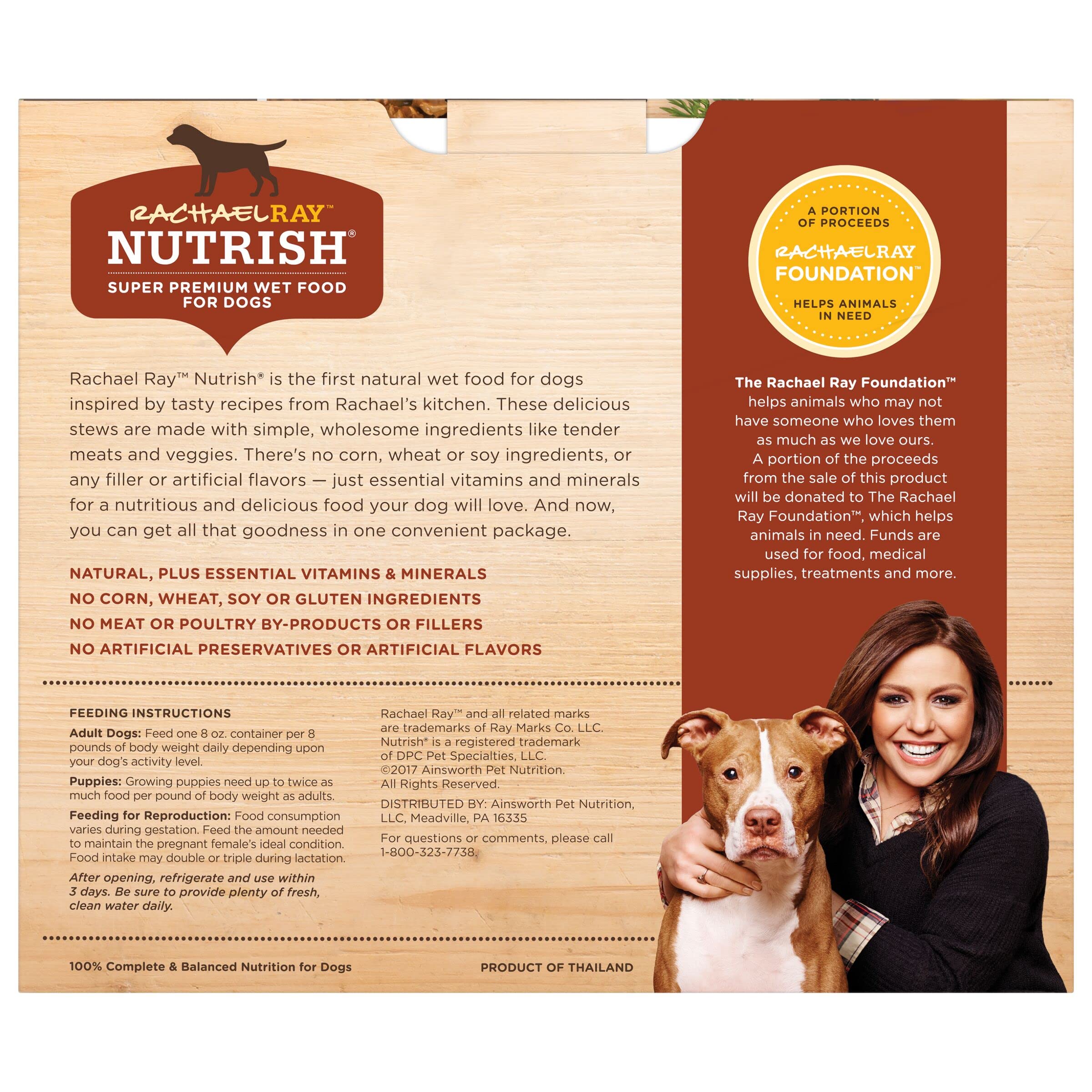 Rachael Ray Nutrish Premium Natural Wet Dog Food with Added Vitamins & Minerals, Savory Favorites Variety Pack, 8 Ounce Tub (Pack of 6)