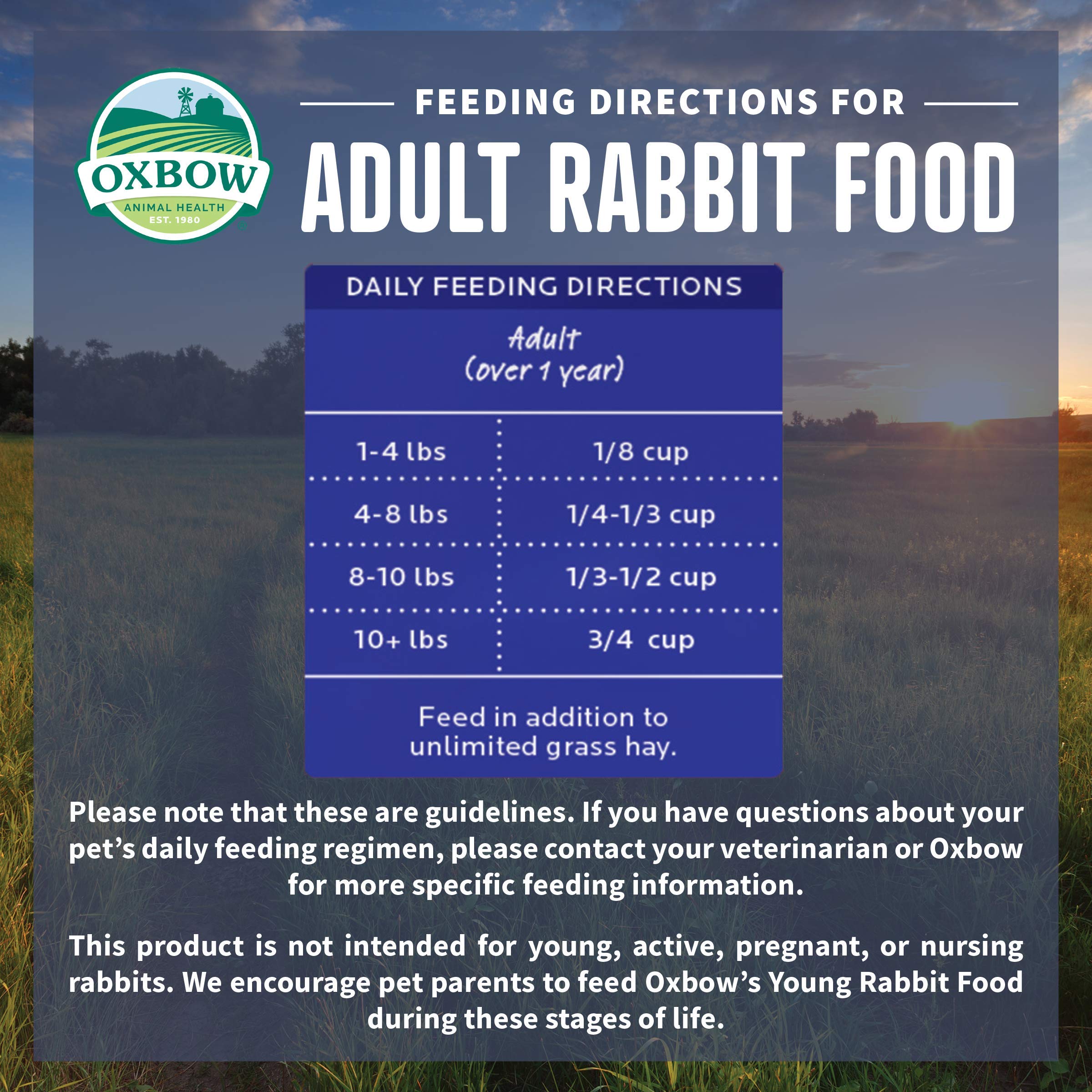 Oxbow Animal Health Garden Select Adult Rabbit Food, Garden-Inspired Recipe for Adult Rabbits, No Soy or Wheat, Non-GMO, Made in The USA, 4 Pound Bag