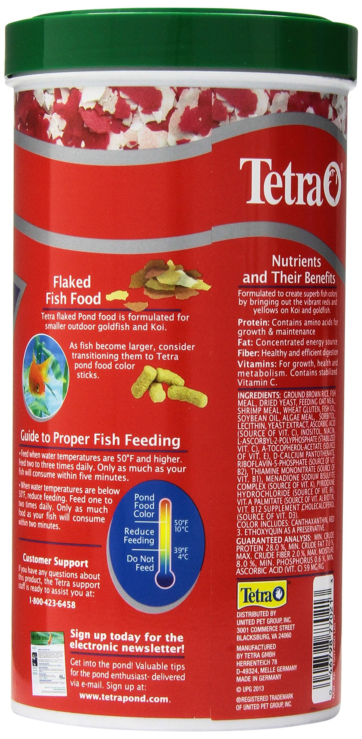 Tetra Pond Flakes Color Enhancing, Complete Nutrition for Smaller Pond Fish, Goldfish and Koi Fish, 6 oz