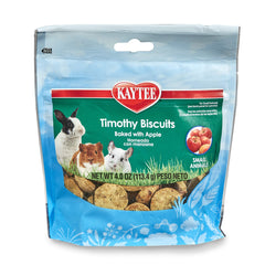 Kaytee Timothy Biscuits Baked Treat for Pet Guinea Pigs, Rabbits & Other Small Animals, Apple, 4 oz