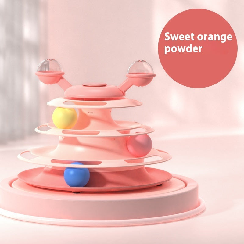 Cat Toy Tower Turntable Roller Balls Toys Interactive With Cantip balls