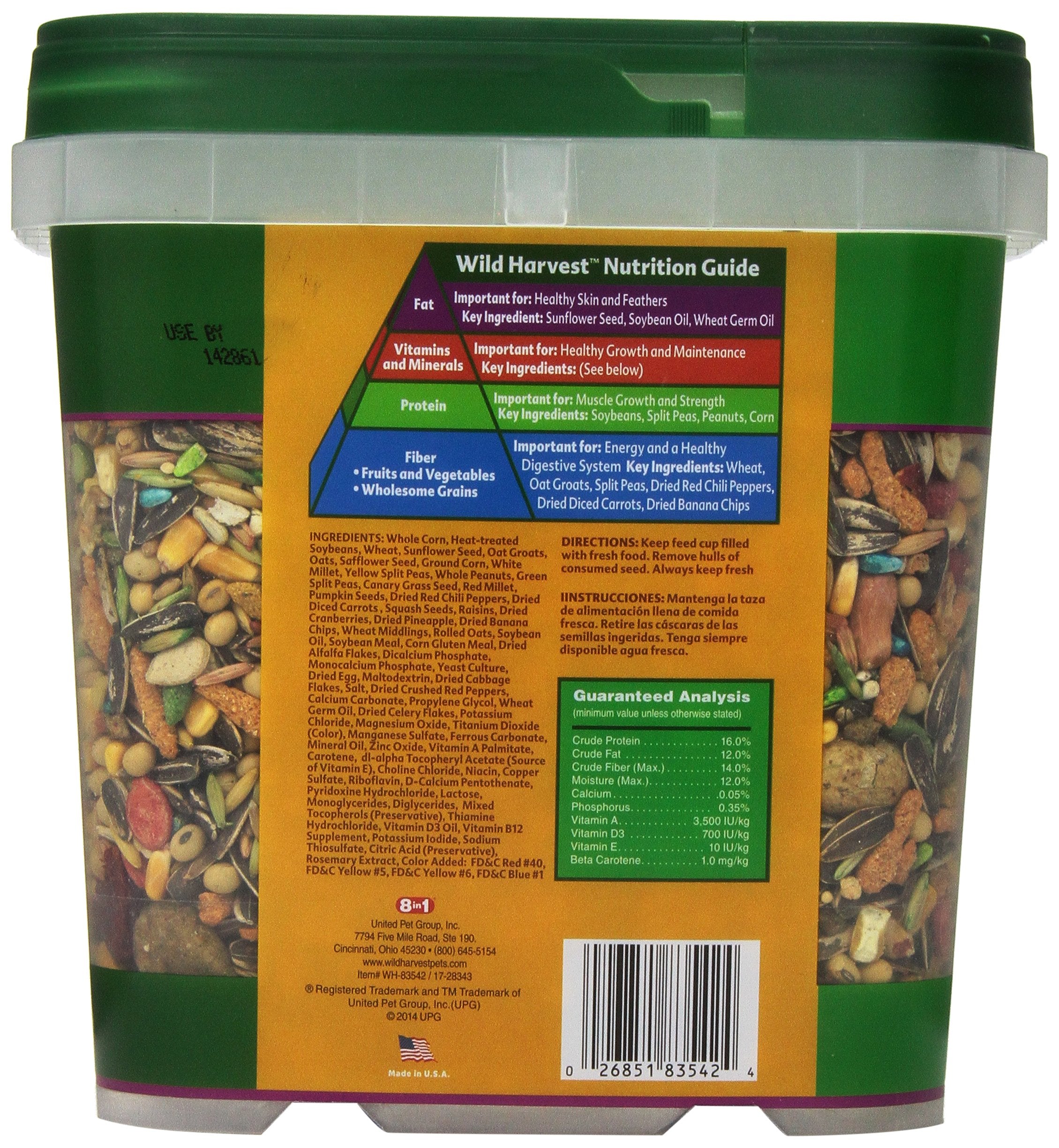 Wild Harvest WH-83542 Wild Harvest Advanced Nutrition Diet for Parrots, 4-Pound