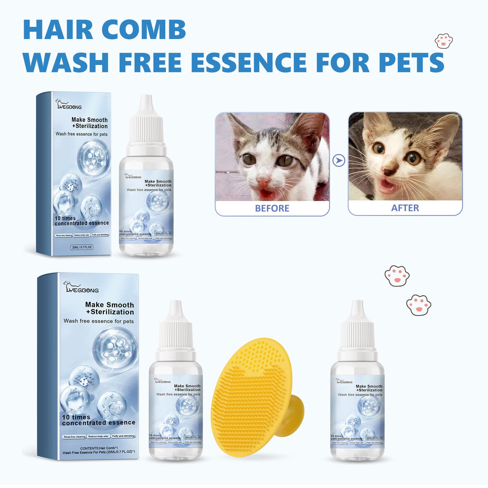 Dogs And Cats Clean Hair