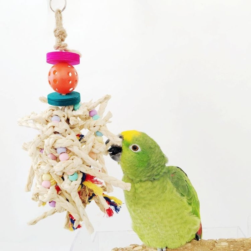 Natural Corn Husk Parrot Bite Toy