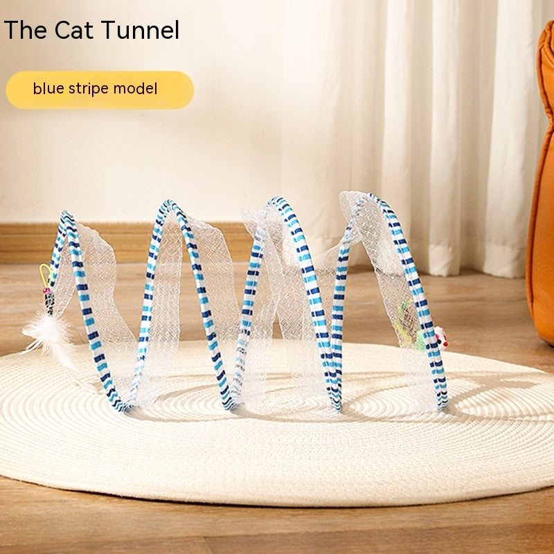 Elastic collapsible cat tunnel