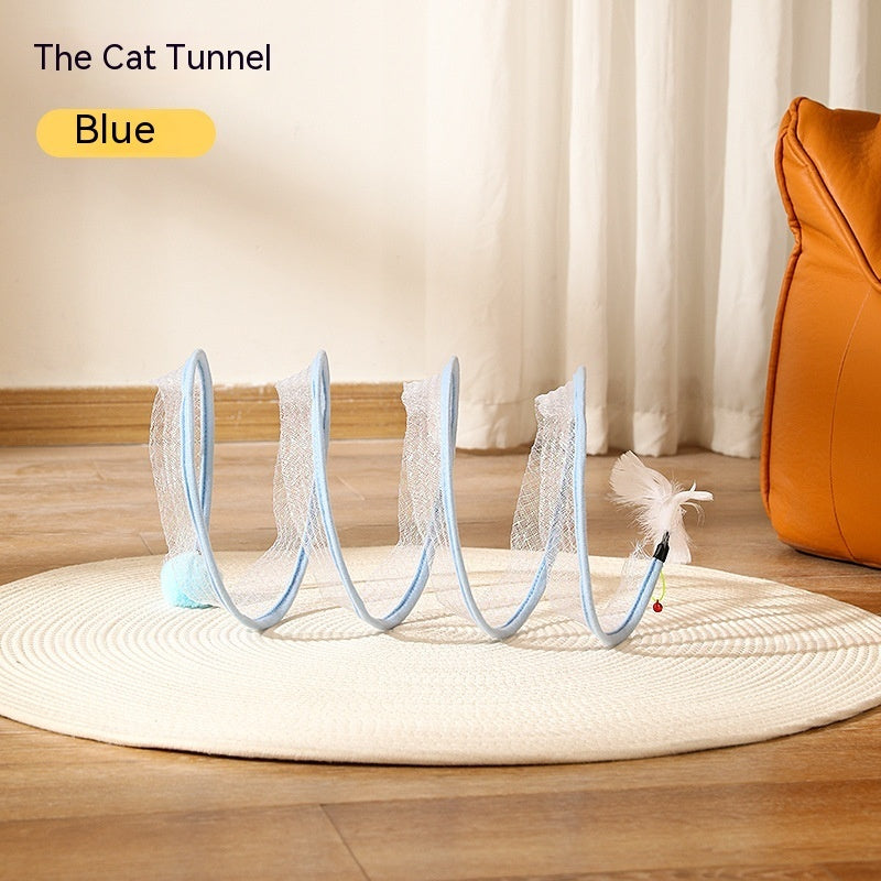 Elastic collapsible cat tunnel