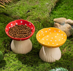 Mushroom Raised Cat Bowl