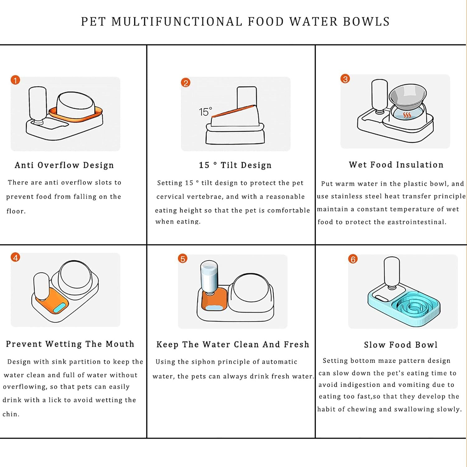 Pet food bowls